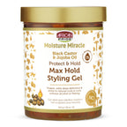 African Pride - Moisture Miracle Black Castor & Jojoba Oil Protect & Hold Max Hold Styling Gel - 510g (USA)