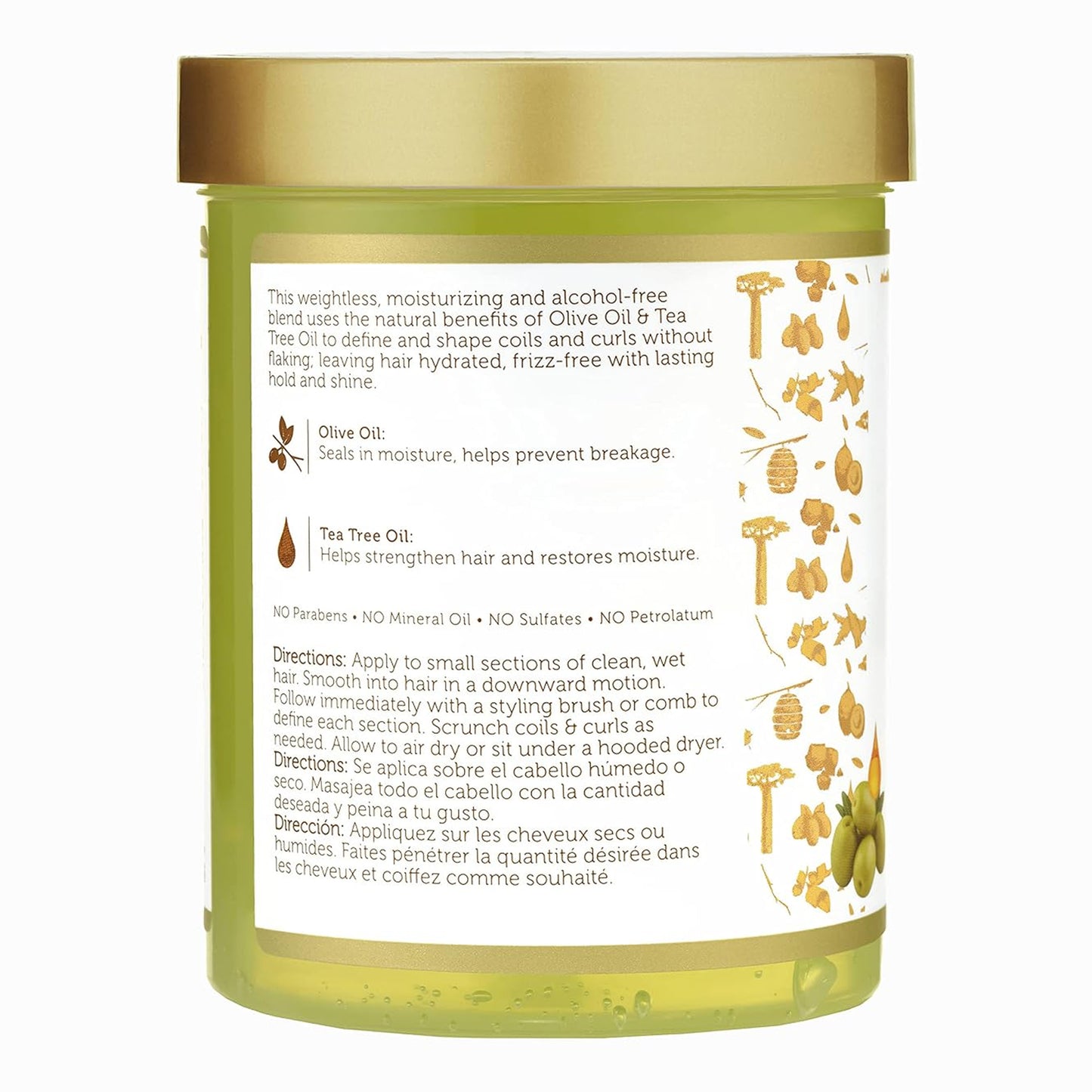African Pride - Moisture Miracle Olive Oil & Tea Tree Oil Nourish & Hold Max Hold Styling Gel - 510g (USA)