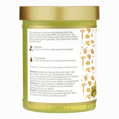 African Pride - Moisture Miracle Olive Oil & Tea Tree Oil Nourish & Hold Max Hold Styling Gel - 510g (USA)