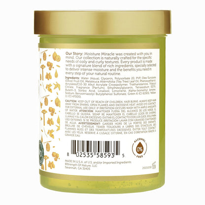 African Pride - Moisture Miracle Olive Oil & Tea Tree Oil Nourish & Hold Max Hold Styling Gel - 510g (USA)