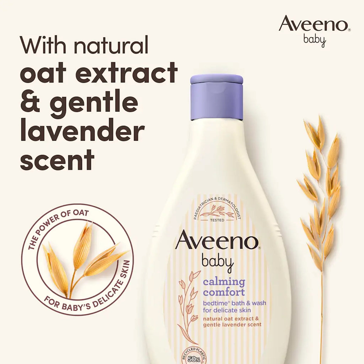 Aveeno Baby - Calming Comfort Bedtime Bath & Wash For Delicate Skin With Natural Oat Extract & Gentle Lavender Scent - 250ml (Italy)