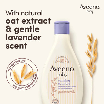 Aveeno Baby - Calming Comfort Bedtime Bath & Wash For Delicate Skin With Natural Oat Extract & Gentle Lavender Scent - 250ml (Italy)