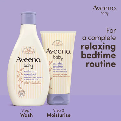 Aveeno Baby - Calming Comfort Bedtime Bath & Wash For Delicate Skin With Natural Oat Extract & Gentle Lavender Scent - 250ml (Italy)