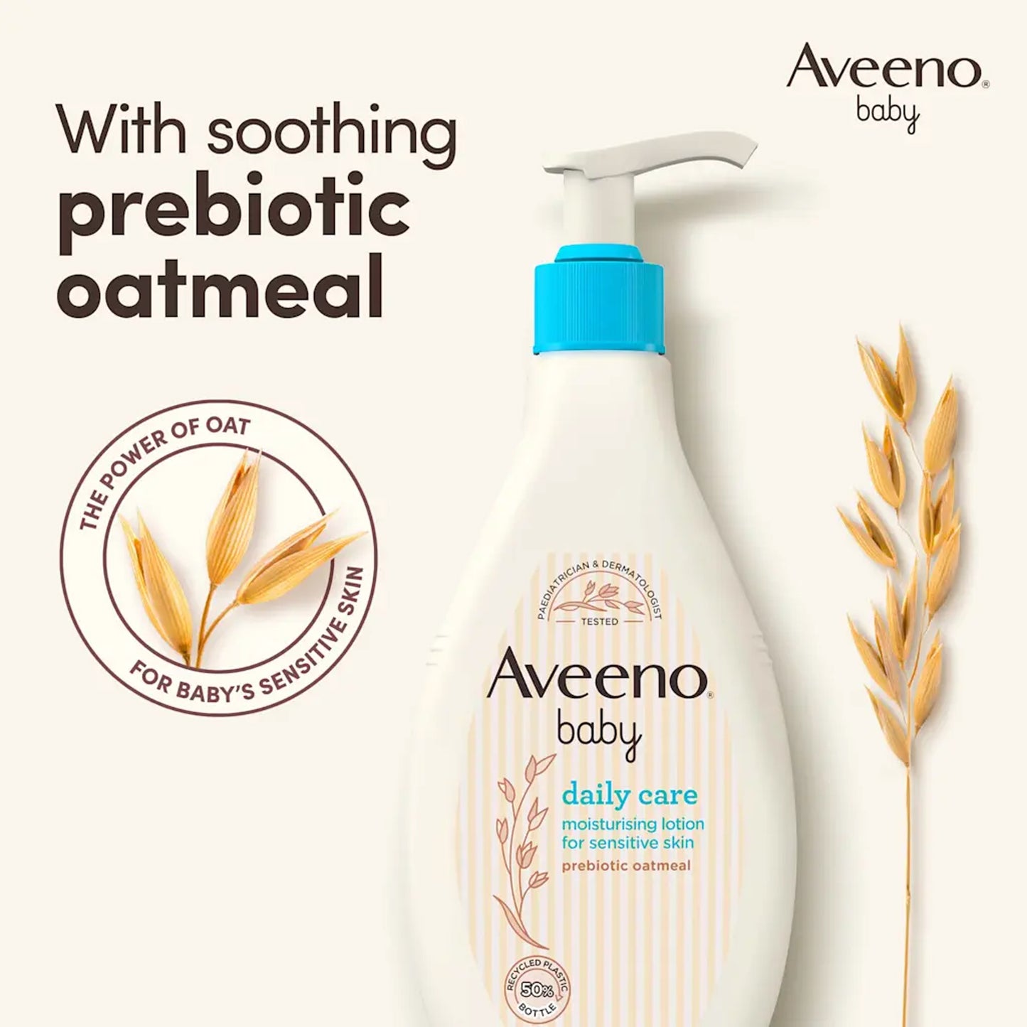 Aveeno Baby - Daily Care Moisturizing Lotion For Sensitive Skin With Prebiotic Oatmeal - 250ml (Italy)
