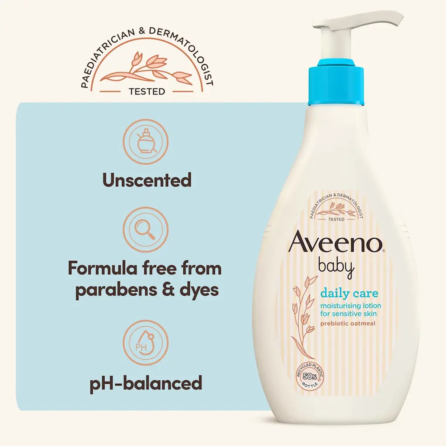 Aveeno Baby - Daily Care Moisturizing Lotion For Sensitive Skin With Prebiotic Oatmeal - 250ml (Italy)