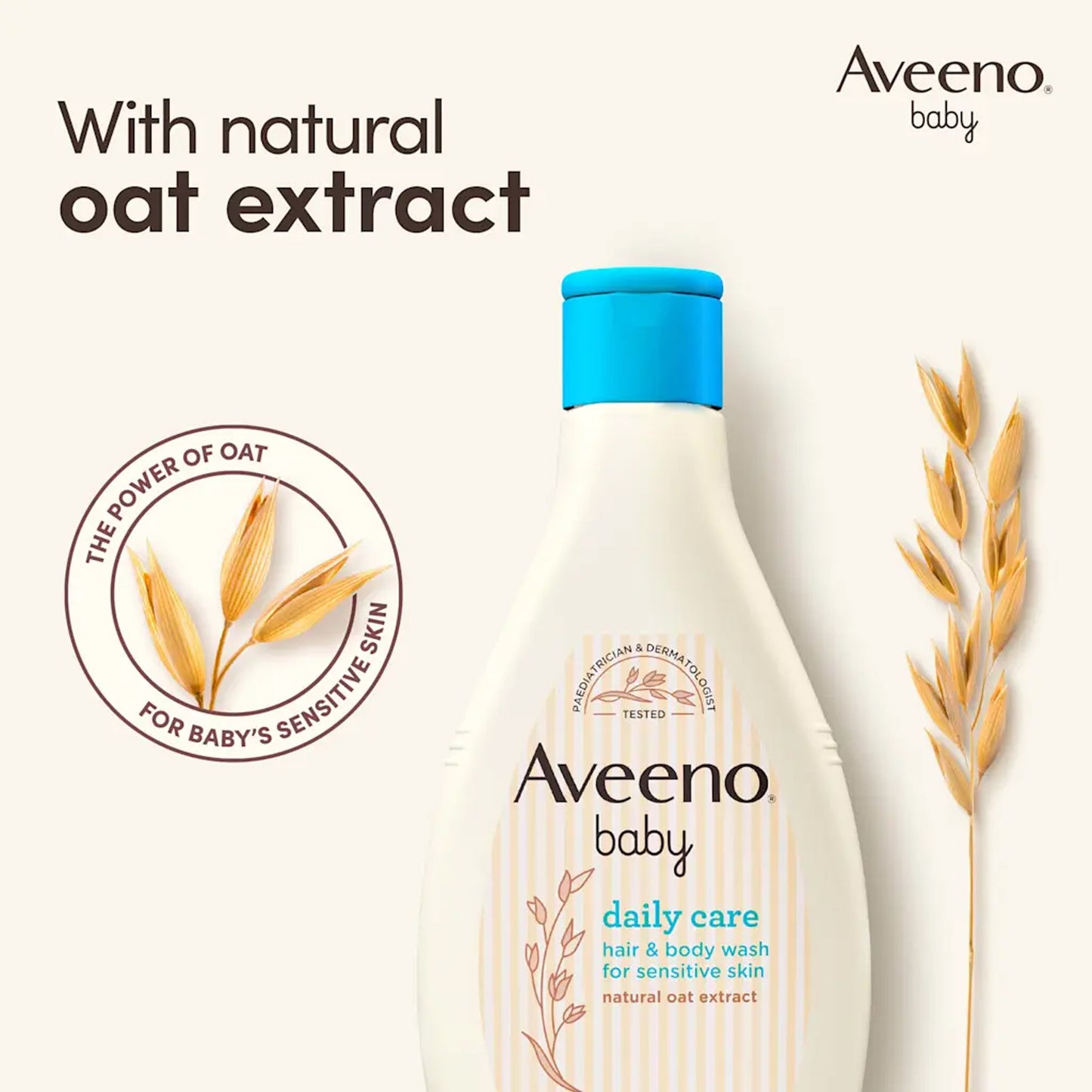 Aveeno Baby - Daily Care Hair & Body Wash For Sensitive Skin With Natural Oat Extract - 400ml (Italy)