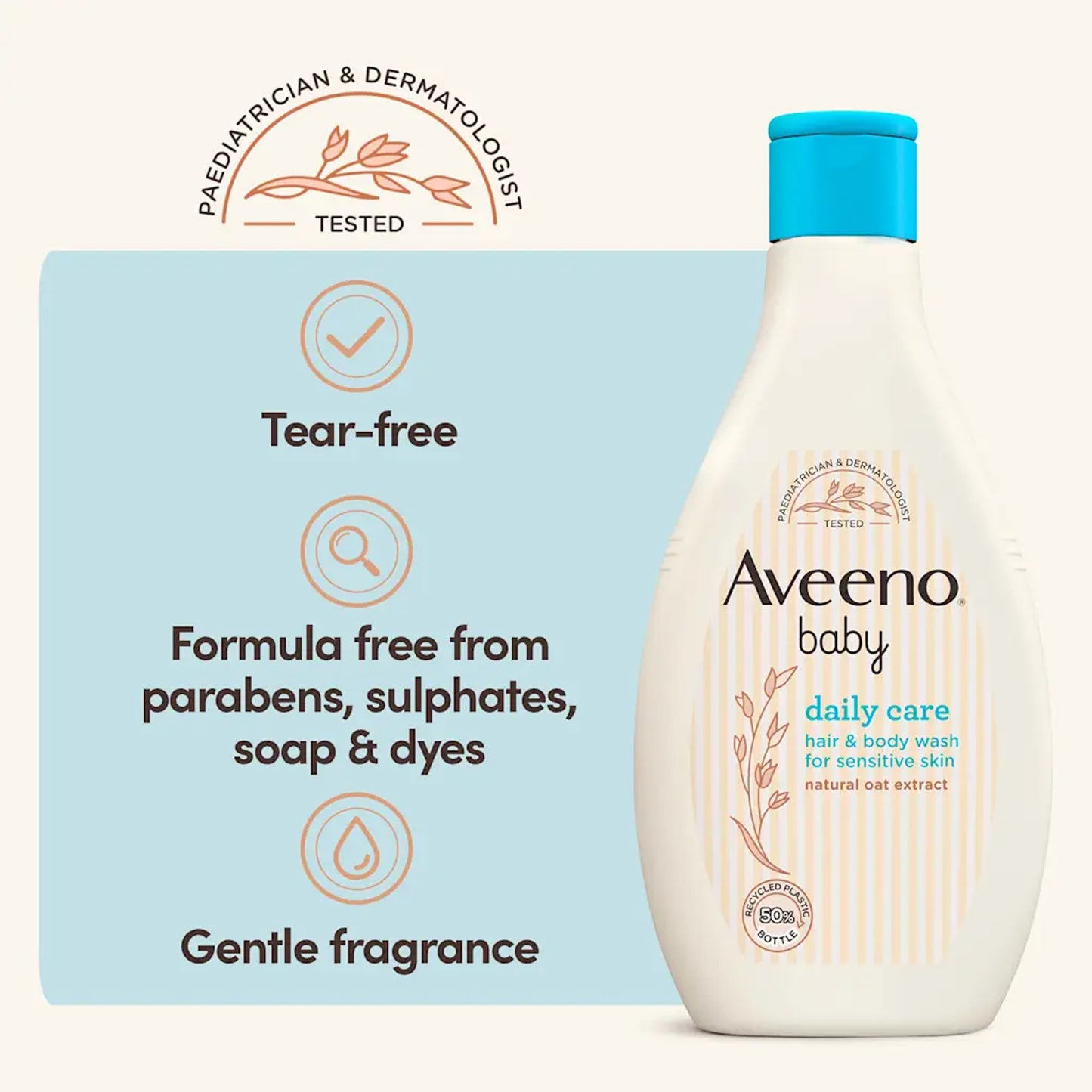 Aveeno Baby - Daily Care Hair & Body Wash For Sensitive Skin With Natural Oat Extract - 400ml (Italy)