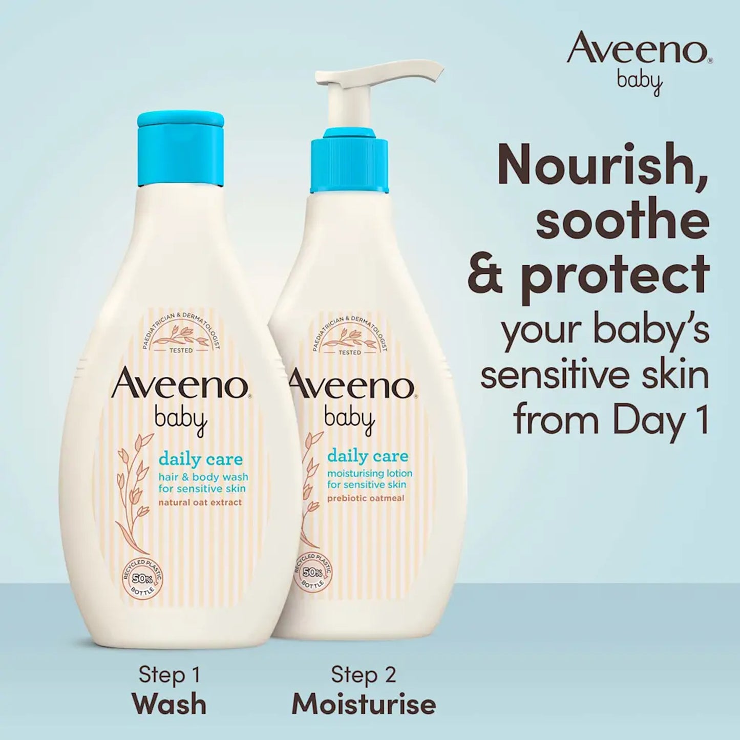Aveeno Baby - Daily Care Hair & Body Wash For Sensitive Skin With Natural Oat Extract - 400ml (Italy)
