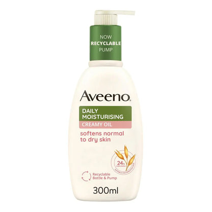 Aveeno - Daily Moisturizing Creamy Oil Lotion With Nourishing Oat & Sweet Almond Oil For Normal To Dry Skin - 300ml (Greece)