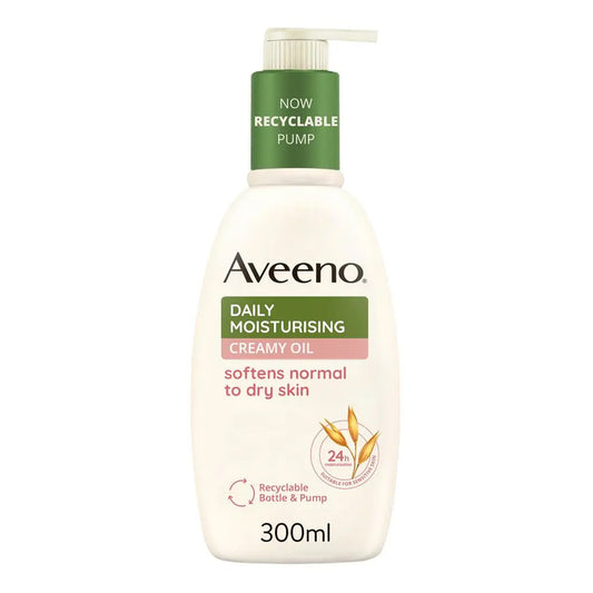 Aveeno - Daily Moisturizing Creamy Oil Lotion With Nourishing Oat & Sweet Almond Oil For Normal To Dry Skin - 300ml (Greece)