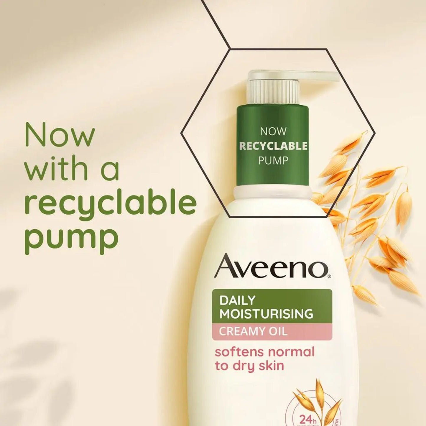 Aveeno - Daily Moisturizing Creamy Oil Lotion With Nourishing Oat & Sweet Almond Oil For Normal To Dry Skin - 300ml (Greece)