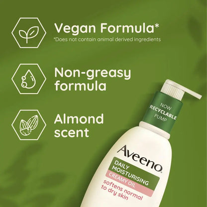 Aveeno - Daily Moisturizing Creamy Oil Lotion With Nourishing Oat & Sweet Almond Oil For Normal To Dry Skin - 300ml (Greece)