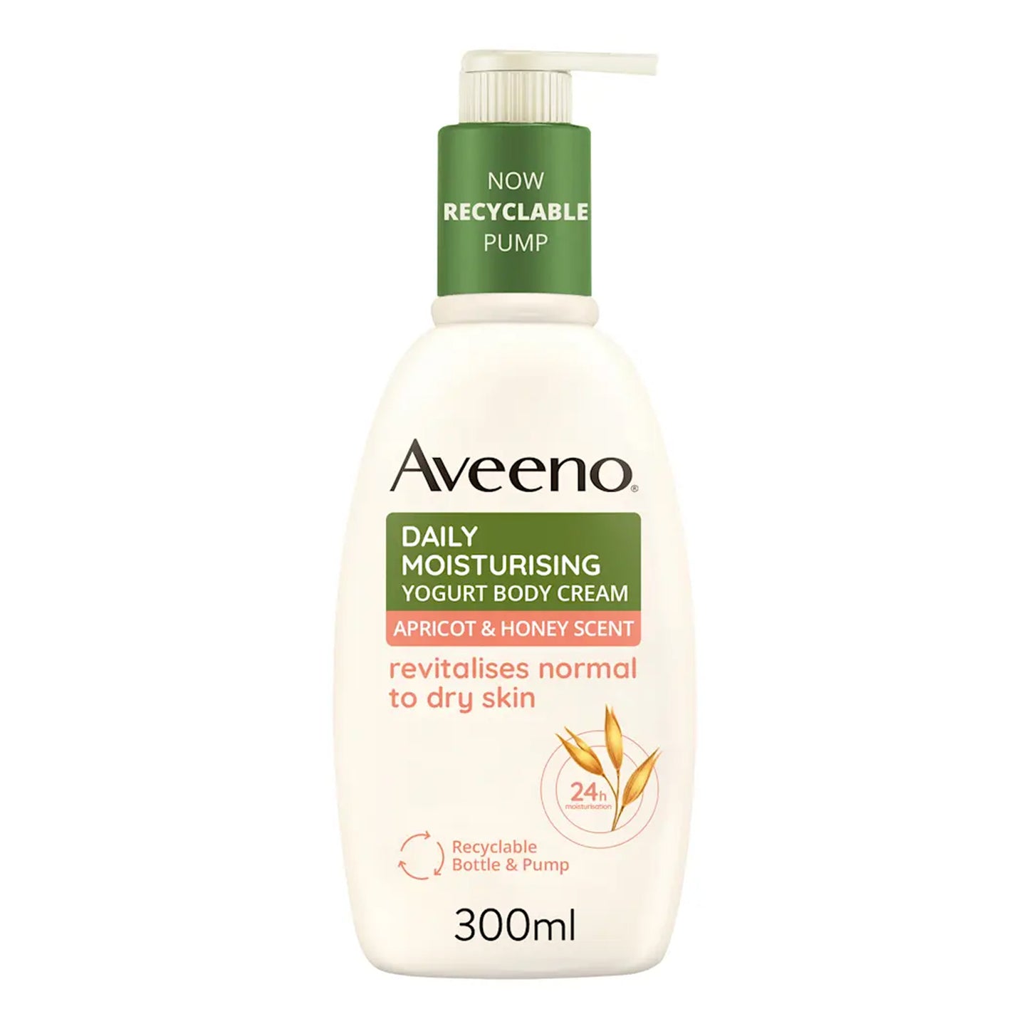 Aveeno - Apricot & Honey Scent Daily Moisturizing Yogurt Body Cream With Nourishing Oat & Greek Yogurt Normal To Dry Skin - 300ml (Greece)