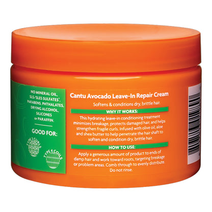 Cantu - Avocado Hydrating Repair Leave-In Cream With Olive Oil, Aloe & Shea Butter - 340g (USA)
