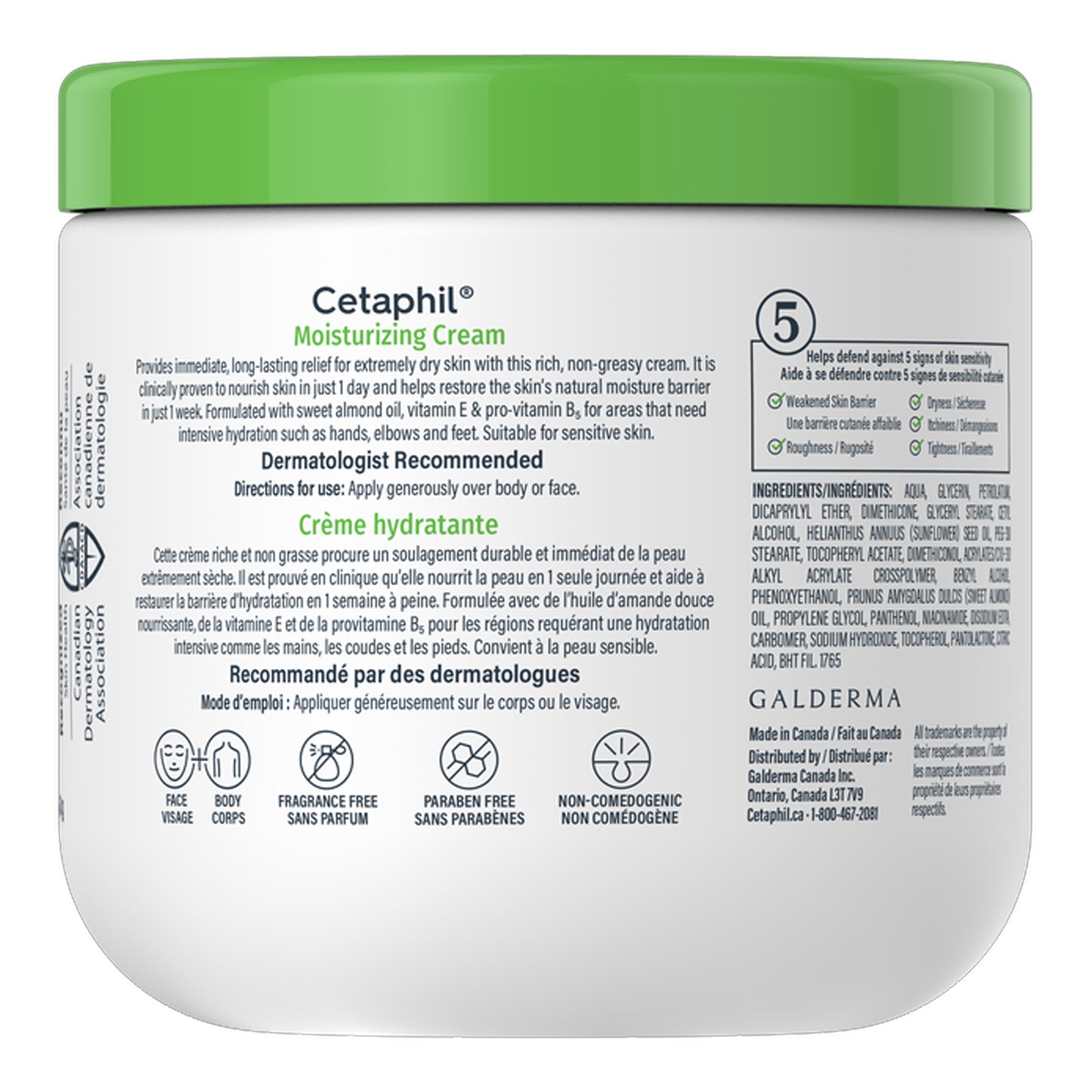 Cetaphil - Moisturizing Cream For Very Dry To Normal Skin - 453g (Canada)