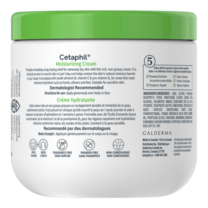 Cetaphil - Moisturizing Cream For Very Dry To Normal Skin - 453g (Canada)