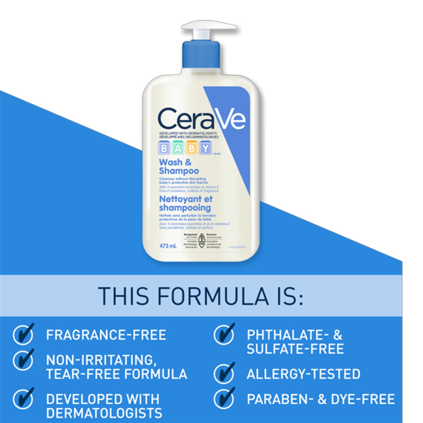 Cerave - Baby Wash & Shampoo - 473ml (USA)