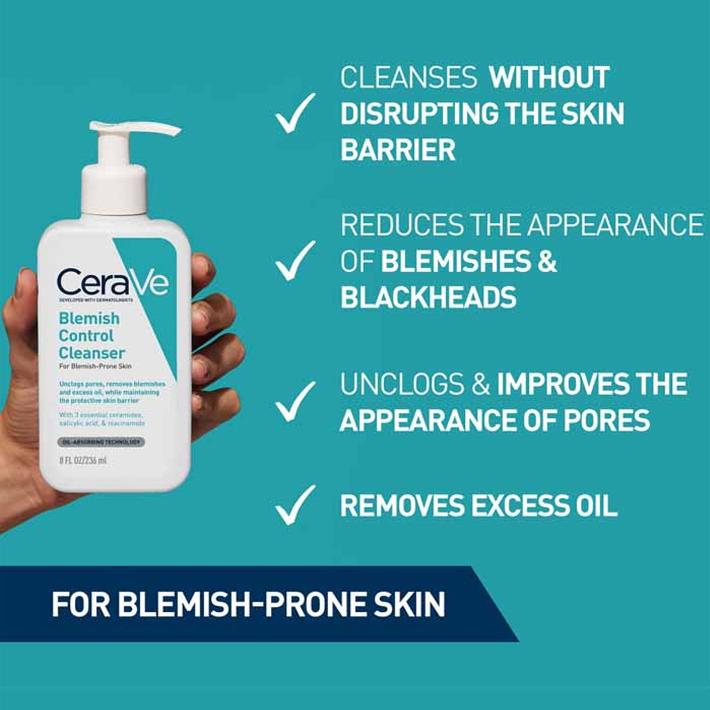 Cerave - Blemish Control Cleanser For Blemish-Prone Skin - 236ml (France)