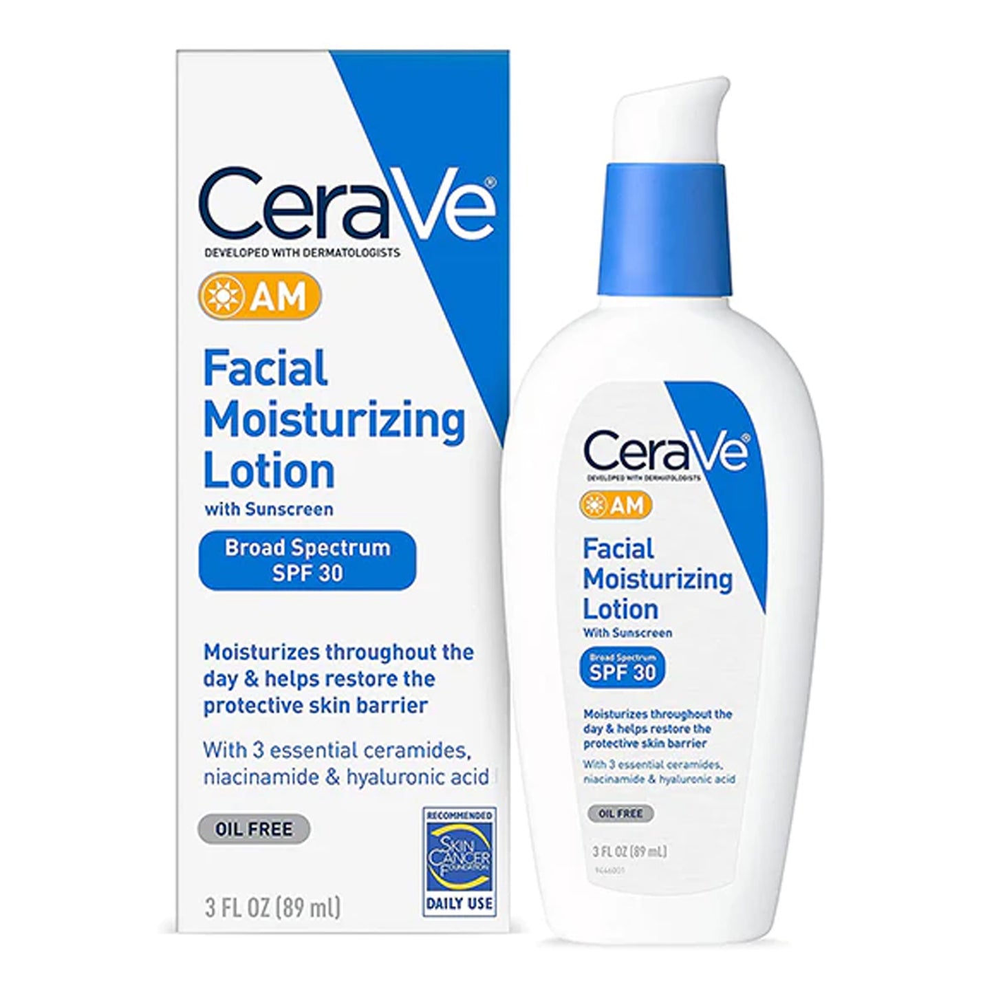 CERAVE - AM FACIAL MOISTURIZING LOTION WITH SUNSCREEN BROAD SPECTRUM SPF 30 - 89ML