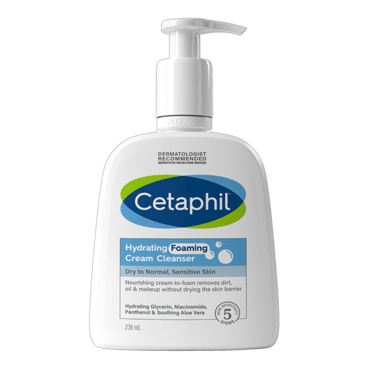 Cetaphil - Hydrating Foaming Cream Cleanser For Dry To Normal, Sensitive Skin - 236ml (Canada)