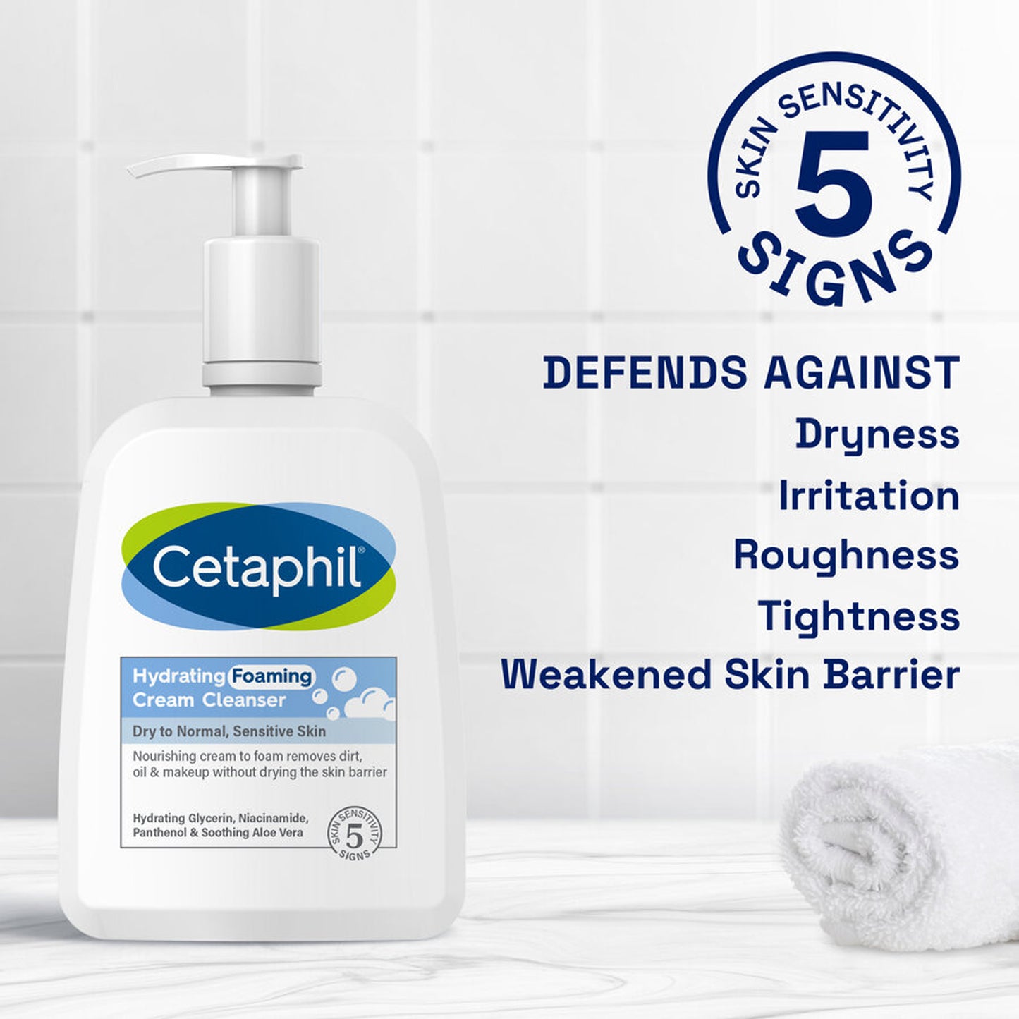 Cetaphil - Hydrating Foaming Cream Cleanser For Dry To Normal, Sensitive Skin - 236ml (Canada)
