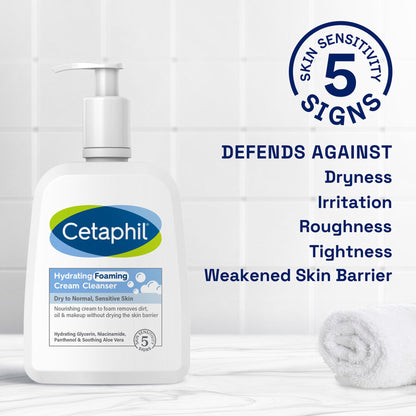 Cetaphil - Hydrating Foaming Cream Cleanser For Dry To Normal, Sensitive Skin - 236ml (Canada)