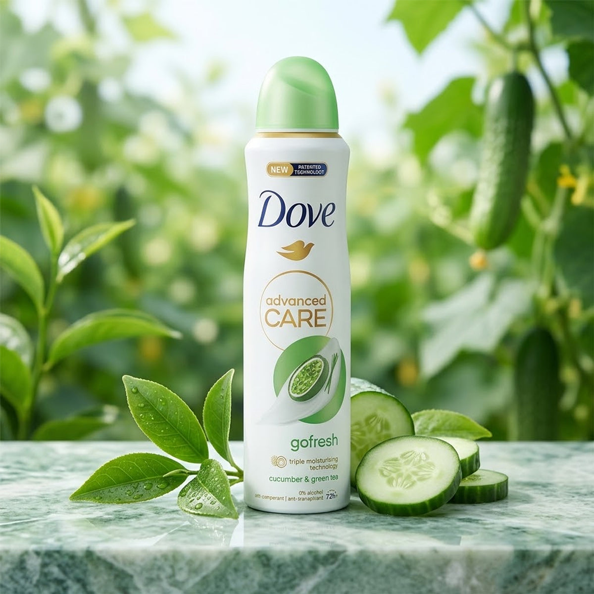 Dove - Advanced Care Go Fresh Cucumber & Green Tea Scent 72H Anti-Perspirant Spray - 250ml (UK)