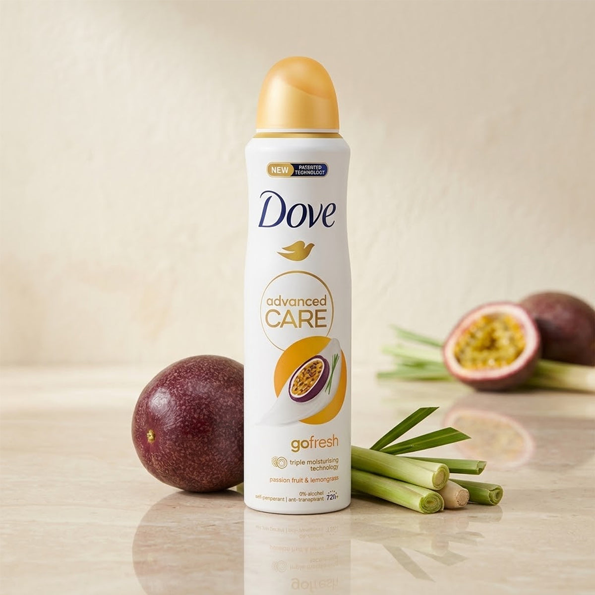 Dove - Advanced Care Go Fresh Passion Fruit & Lemongrass Scent 72H Anti-Perspirant Spray - 250ml (UK)