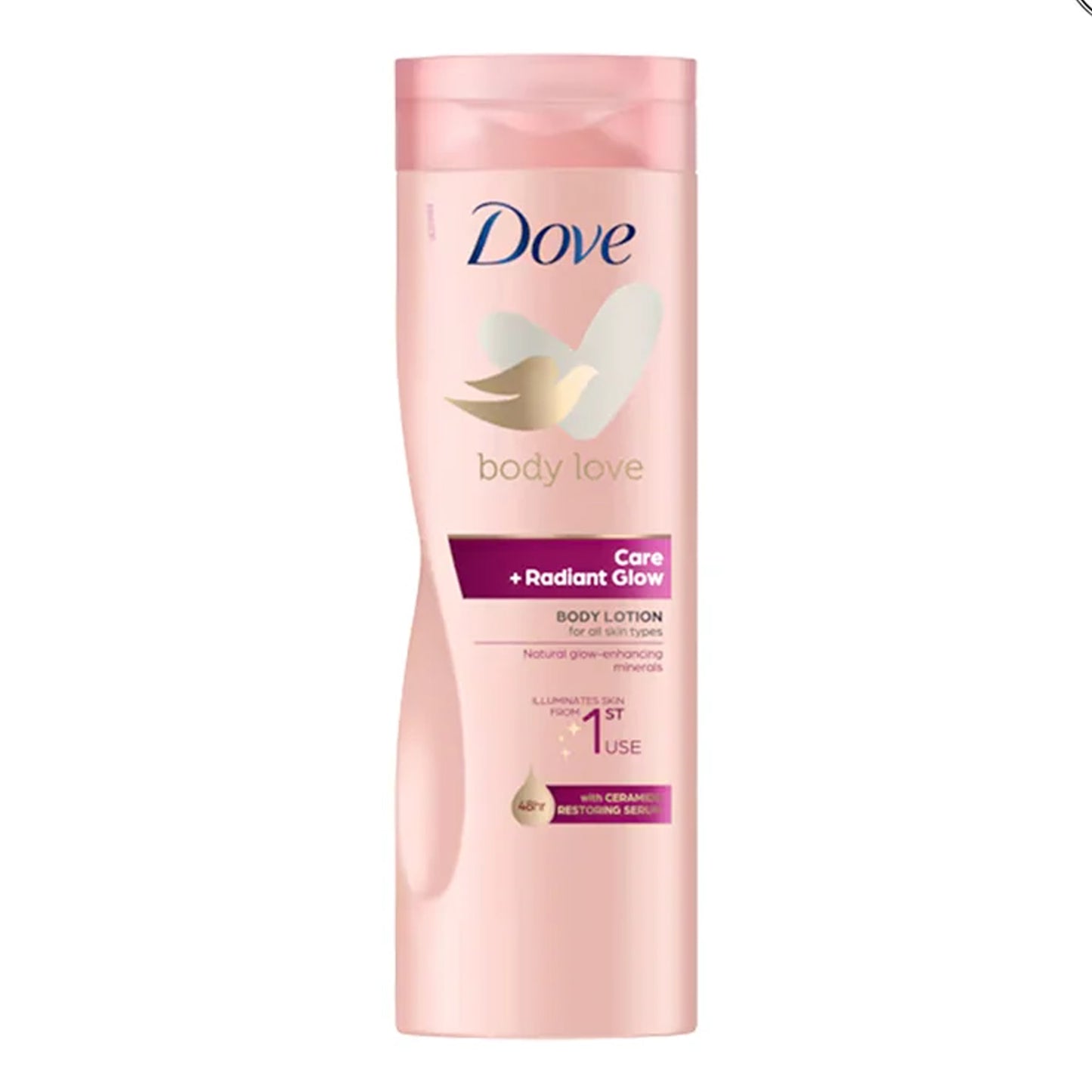 Dove - Body Love Care + Radiant Glow Body Lotion For All Skin Types With Ceramide Restoring Serum - 400ml (Germany)