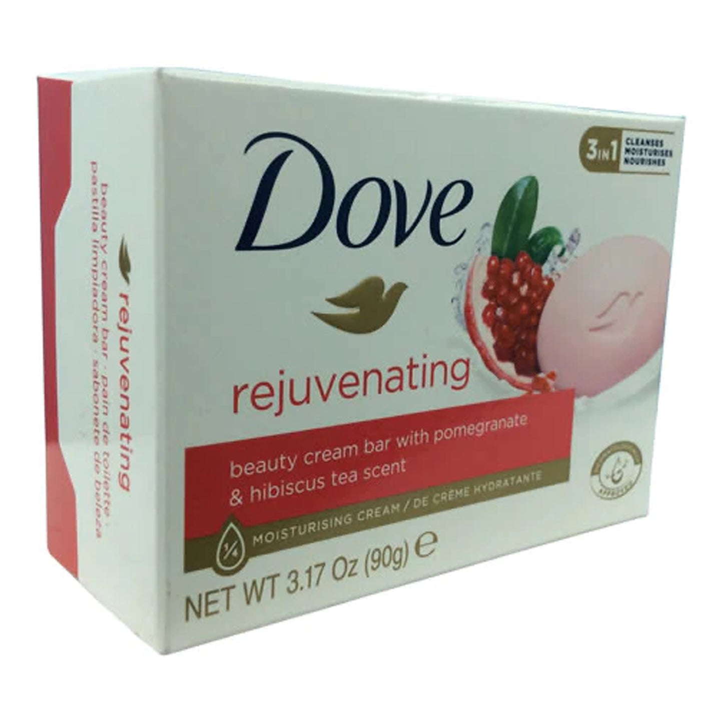 DOVE - REJUVENATING BEAUTY CREAM BAR WITH POMEGRANATE & HIBISCUS TEA SCENT - 90G