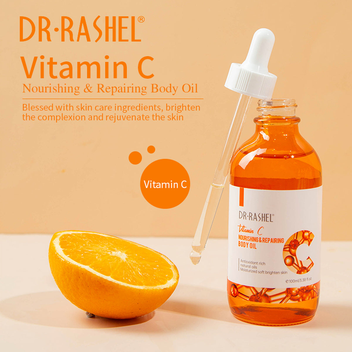 Dr. Rashel - Vitamin C Nourishing & Repairing Body Oil - 100ml (PRC)