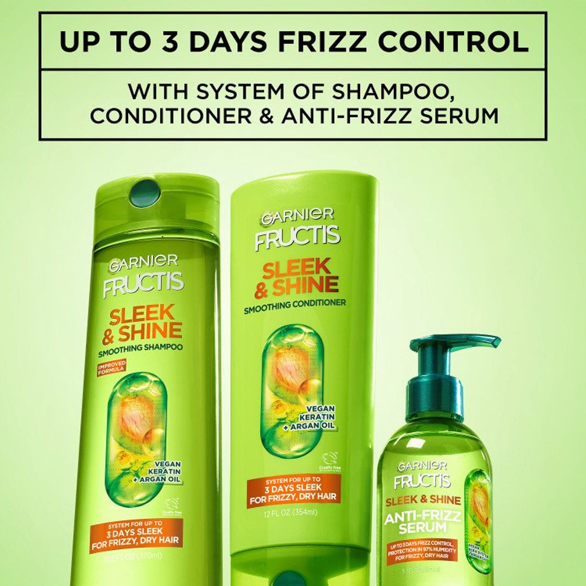 Garnier - Fructis Sleek & Shine Anti-Frizz Serum For Frizzy, Dry Hair - 150ml (USA)
