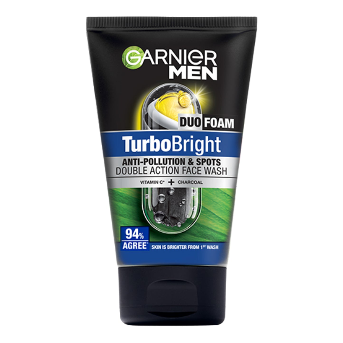 Garnier Men - Turbo Bright Anti-Pollution & Spots Double Action Face Wash - 100ml (Indonesia)