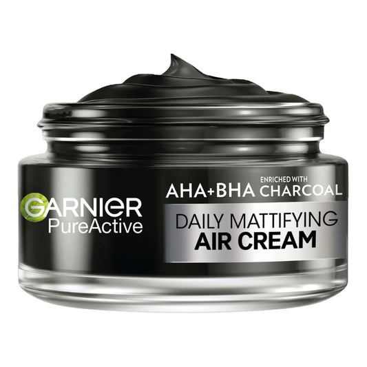 Garnier - Pure Active AHA + BHA Enriched With Charcoal 3 In 1 Daily Mattifying Air Cream For Blemish-Prone Skin - 50ml (Germany)