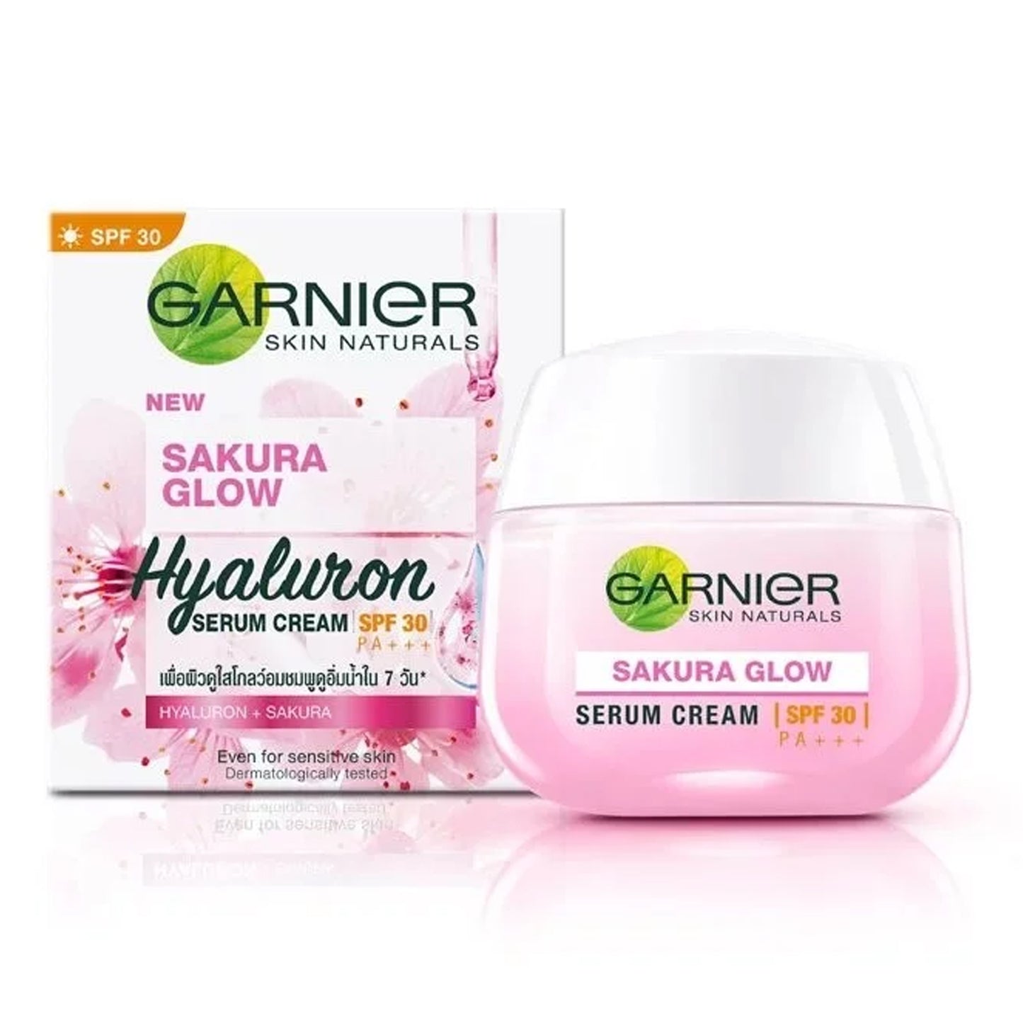 GARNIER - SKIN NATURALS SAKURA GLOW HYALURON SERUM CREAM SPF 30 PA+++ - 50ML