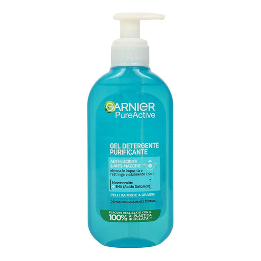 Garnier - Pure Active Anti-Shine & Anti-Stain Purifying Cleansing Gel For Combination To Oily Skin - 200ml (Poland)
