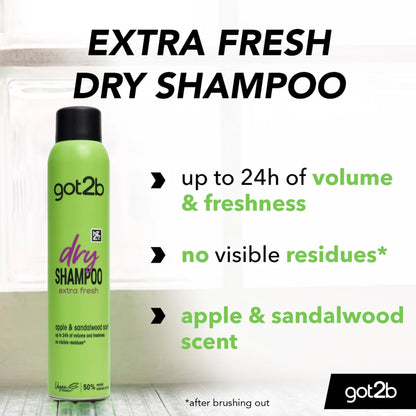 Got2B - Extra Fresh Dry Shampoo With Apple & Sandalwood Scent - 200ml (Germany)
