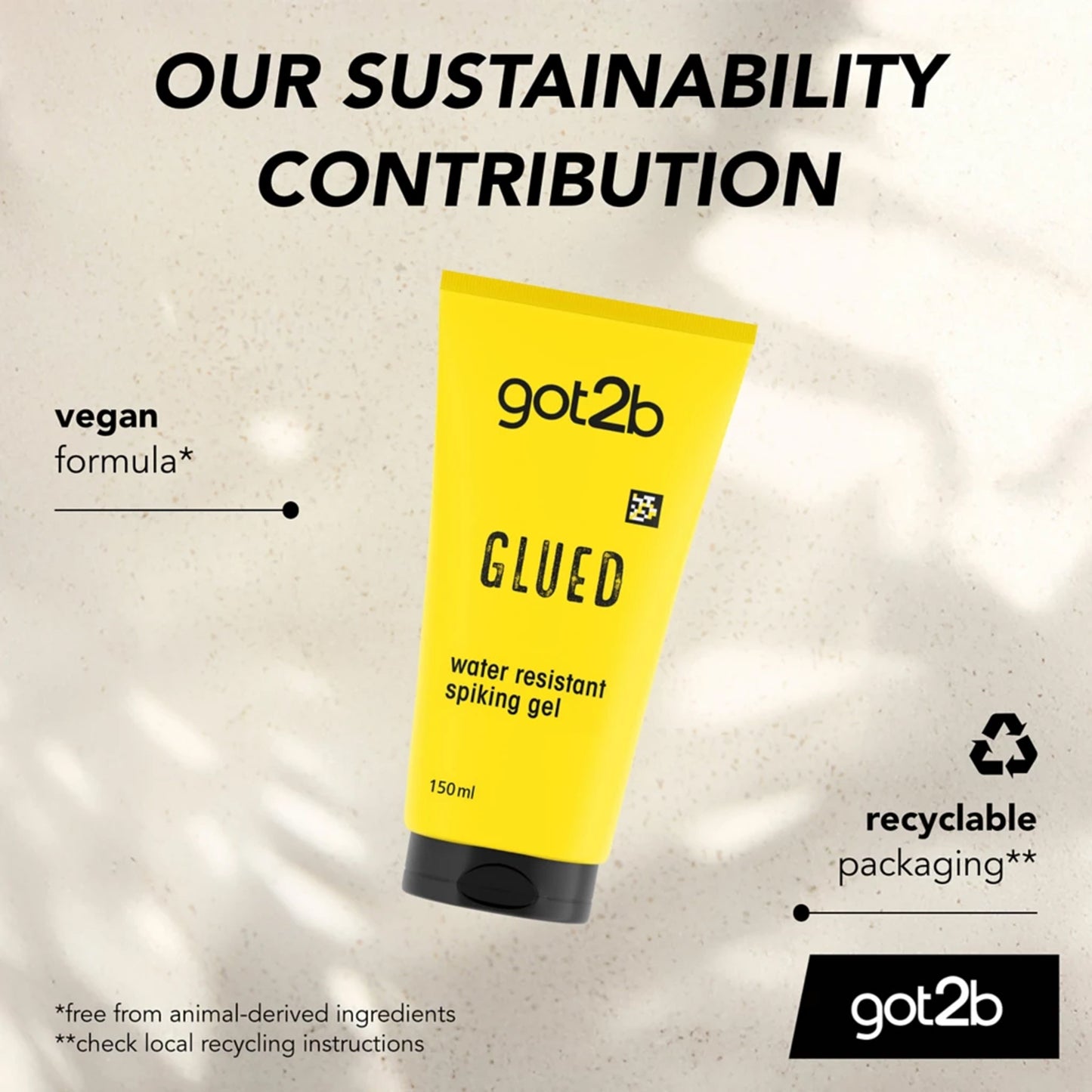 Got2B - Glued Water Resistant Spiking Gel For Extremely Tough Looks - 150ml (Germany)