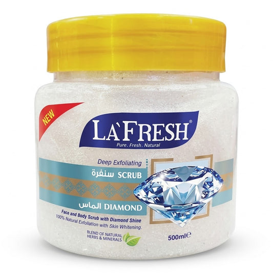 La Fresh - Deep Exfoliating Diamond Face & Body Scrub With Diamond Shine - 500ml (UAE)