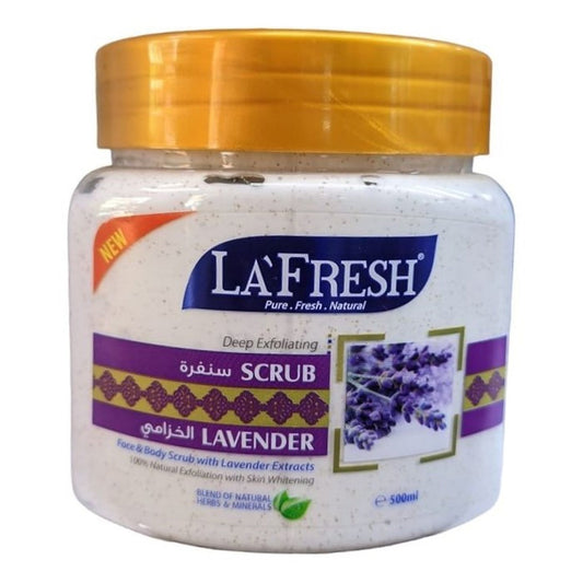 La Fresh - Deep Exfoliating Lavender Face & Body Scrub With Lavender Extracts - 500ml