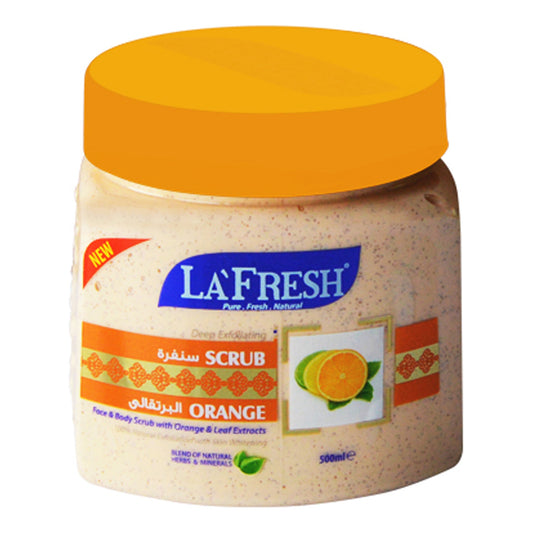 La Fresh - Deep Exfoliating Orange Face & Body Scrub With Orange & Leaf Extracts - 500ml