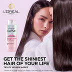 L'Oreal Paris - Elvive Glycolic Gloss Sulfate Free Care & Smoothing Shampoo With 2% Gloss Complex With Glycolic Acid For Dull, Porous Hair - 200ml (France)