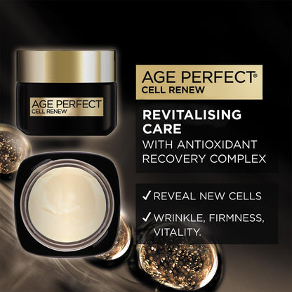 L'Oreal Paris - Age Perfect Cell Renewing Revitalizing Day Cream With Antioxidant Recovery Complex - 50ml (Germany)