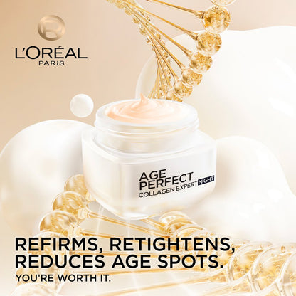 L'Oreal Paris - Age Perfect Collagen Expert Retightening Night Cream With Collagen Peptide Fractions - 50ml (Germany)