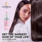 L'Oreal Paris - Elvive Glycolic Gloss Leave-In Serum With 14% Glycolic Complex With Glycolic Acid For Dull, Porous Hair - 150ml (France)