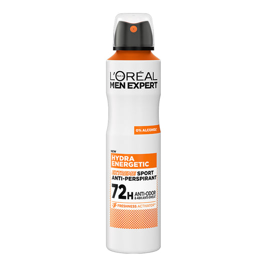 L'Oreal Paris Men Expert - Hydra Energetic Extreme Sport 72H Anti-Odour & 48H Anti-Sweat Anti-Perspirant Spray - 250ml (France)