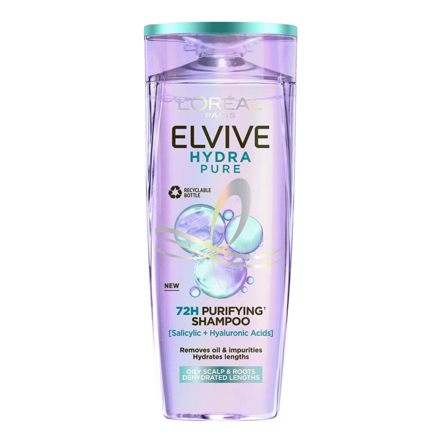 L'Oreal Paris - Elvive Hydra Pure 72H Purifying Shampoo With Salicylic + Hyaluronic Acids - 400ml