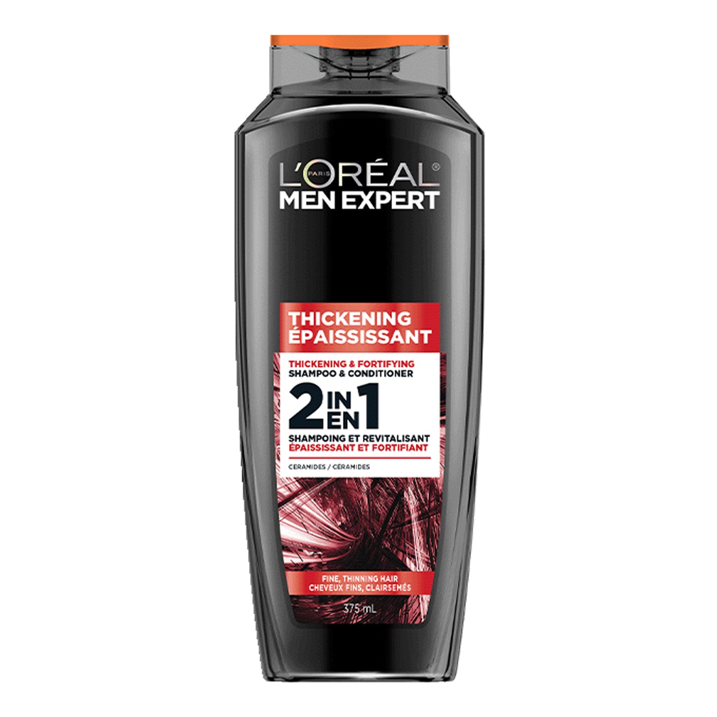 L'Oreal Paris Men Expert - Thickening Thickening & Fortifying 2 In 1  Shampoo & Conditioner With Ceramides For Fine, Thinning Hair - 375ml (USA)
