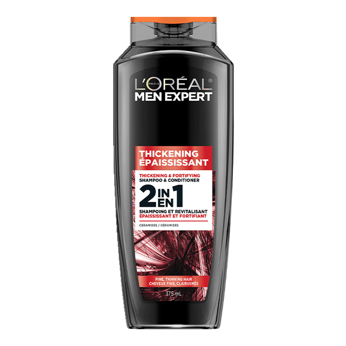 L'Oreal Paris Men Expert - Thickening Thickening & Fortifying 2 In 1  Shampoo & Conditioner With Ceramides For Fine, Thinning Hair - 375ml (USA)