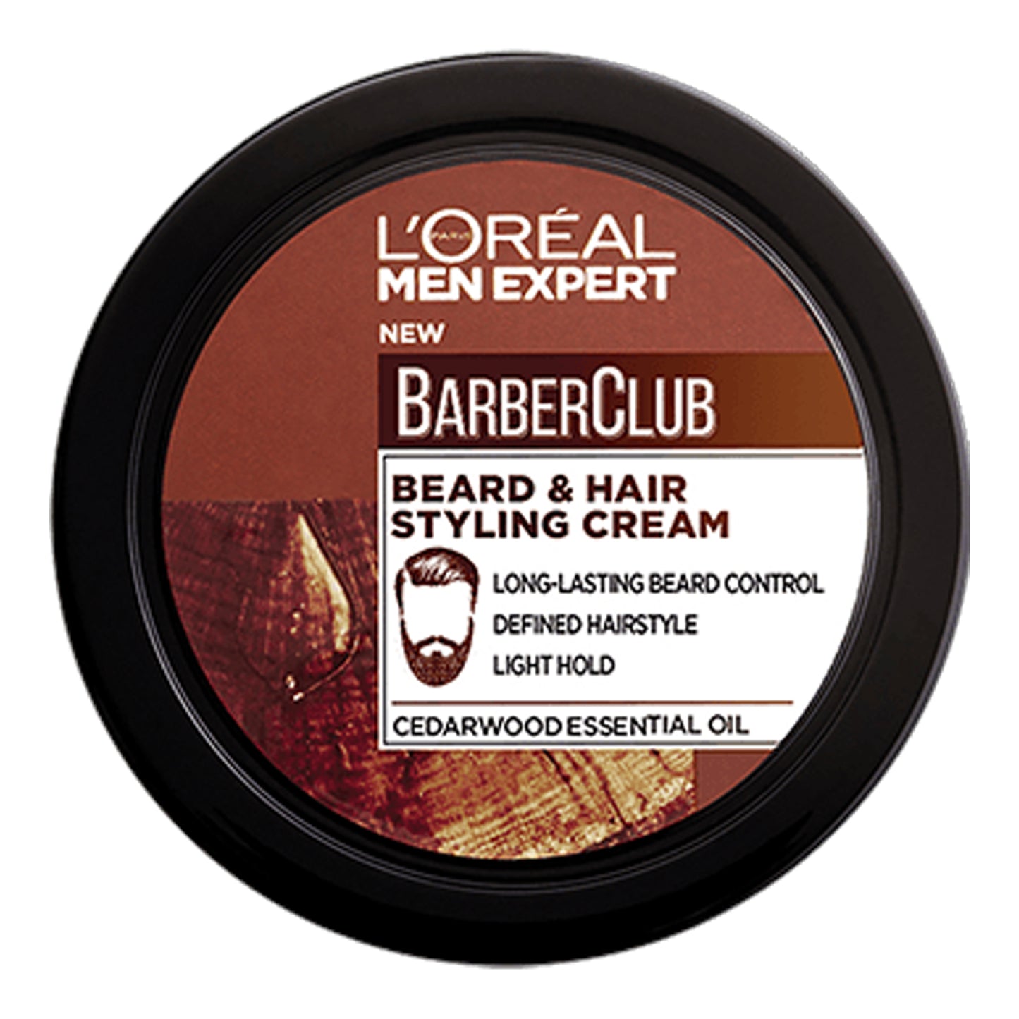 L'Oreal Paris Men Expert - Barber Club Beard & Hair Styling Cream With Cedarwood Essential Oil - 75ml (Spain)
